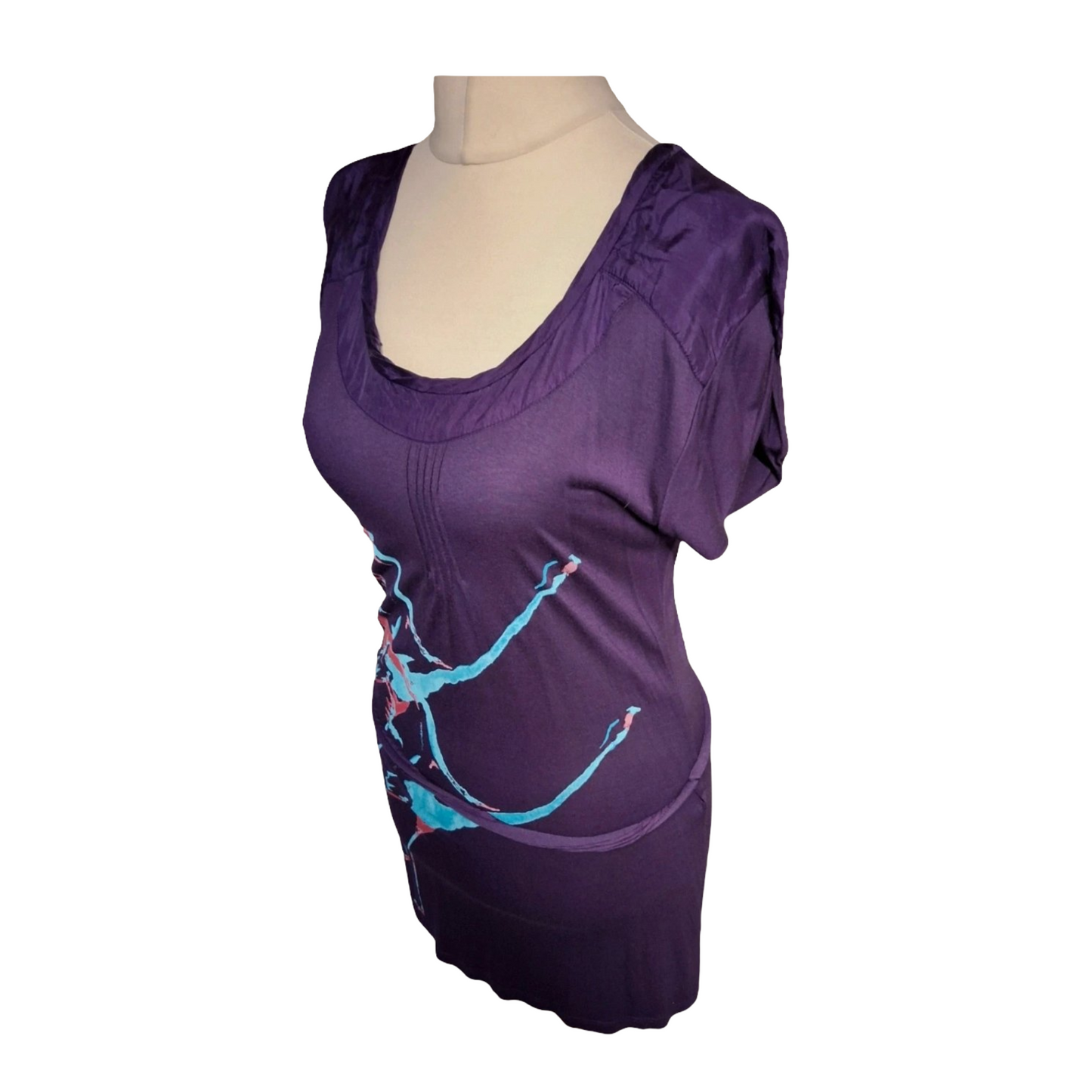 FatFace Bird Print T-Shirt – Modal & Silk Trim, Size 10/12, Soft Feel, Whimsical Design