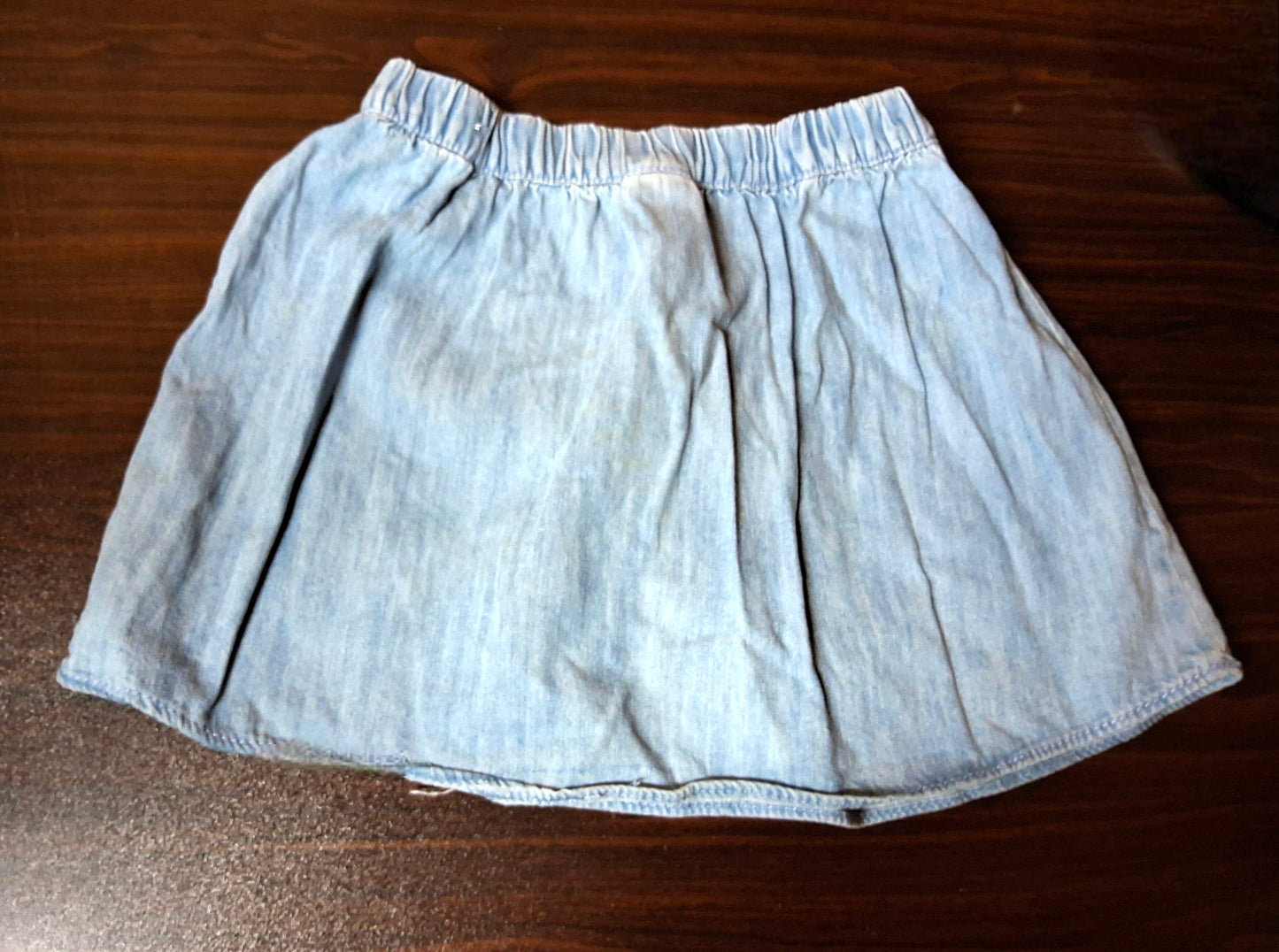 Next Girls Denim Skirt – Age 2–3 Years – 100% Cotton – Unicorn & Rainbow Embroidery