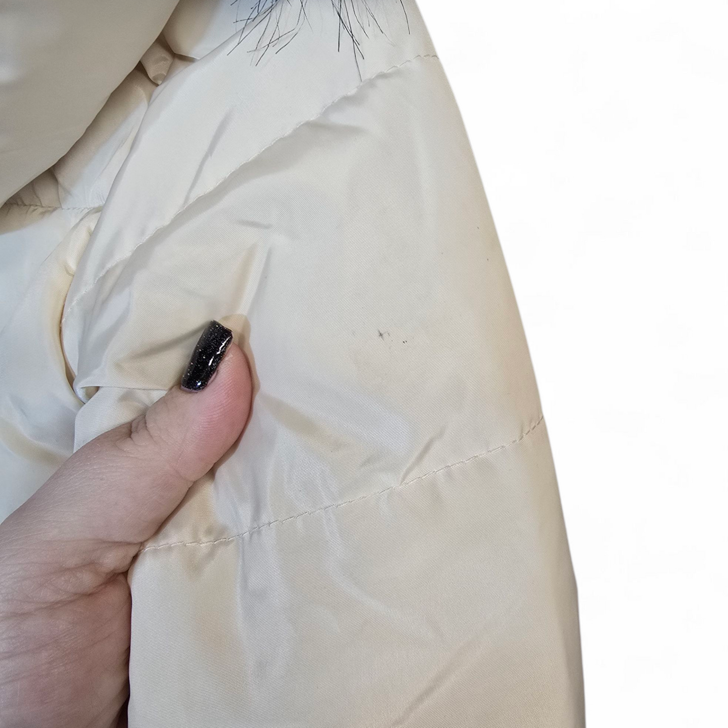 MRP Cream Puffer Coat with Faux Fur Hood – Girls 4-5 Years