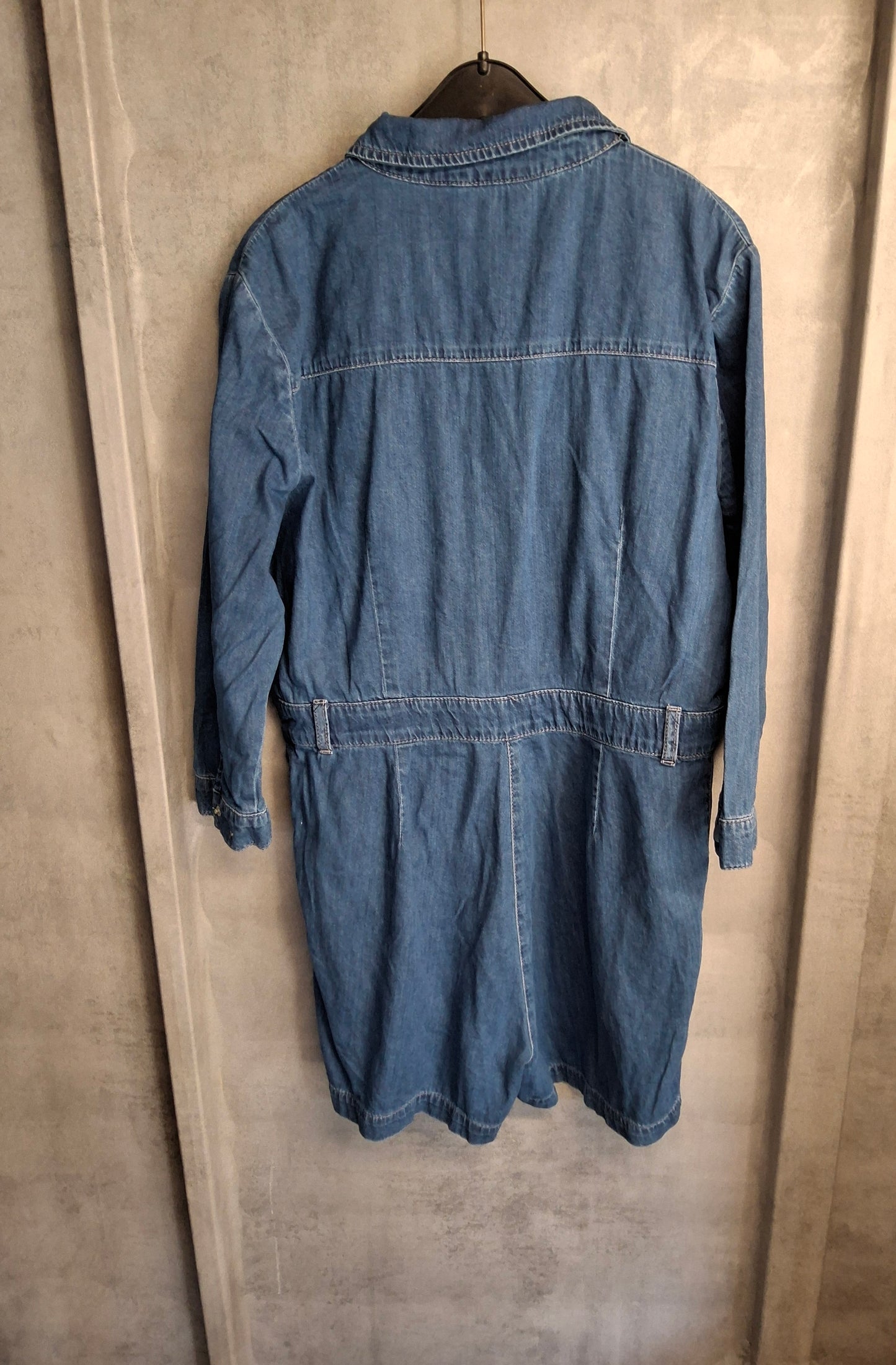 Miss Selfridge Denim Long Sleeve Playsuit – Size 14 Petite