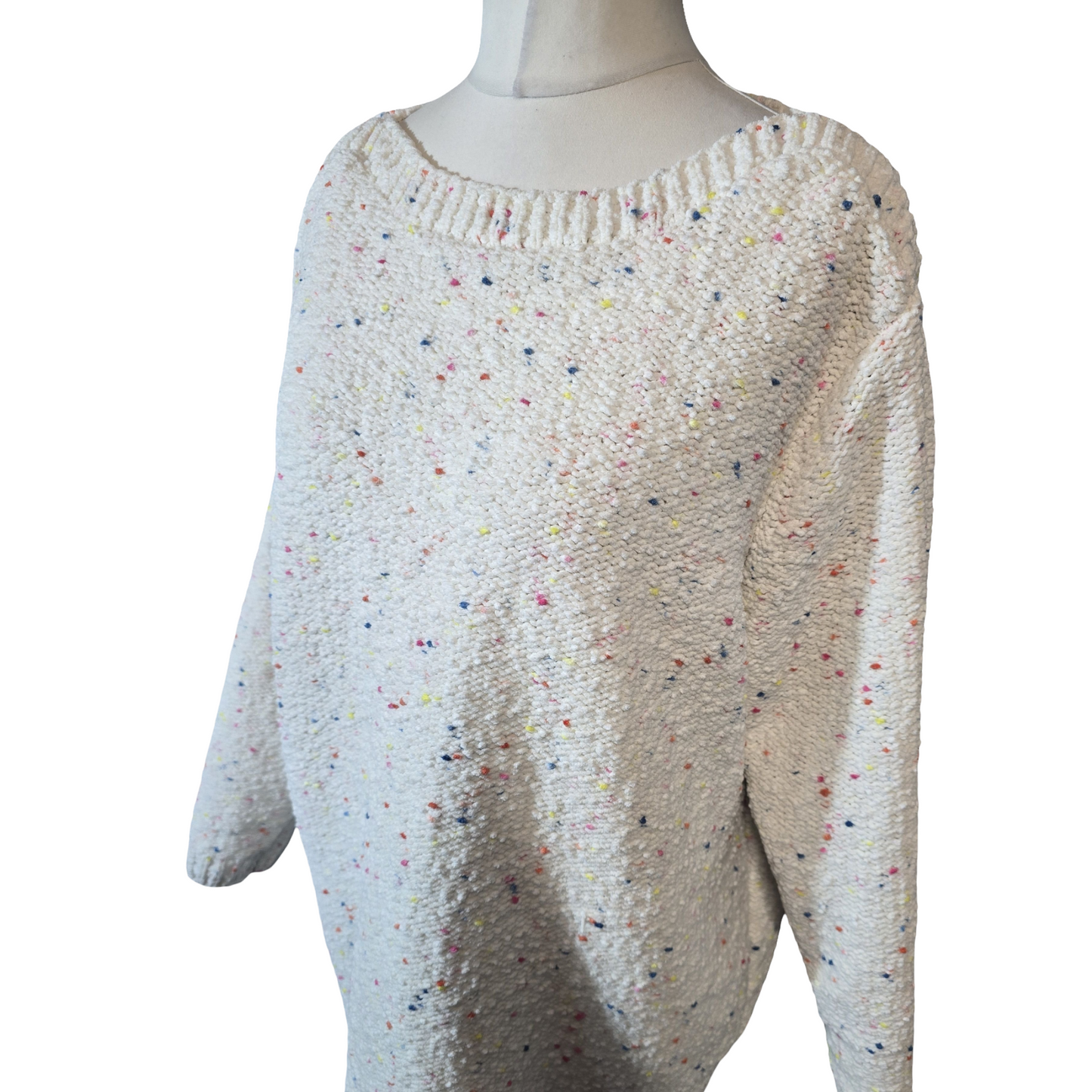 Cotton Traders Cream Speckled Knit Jumper – Size 22 – Relaxed Fit