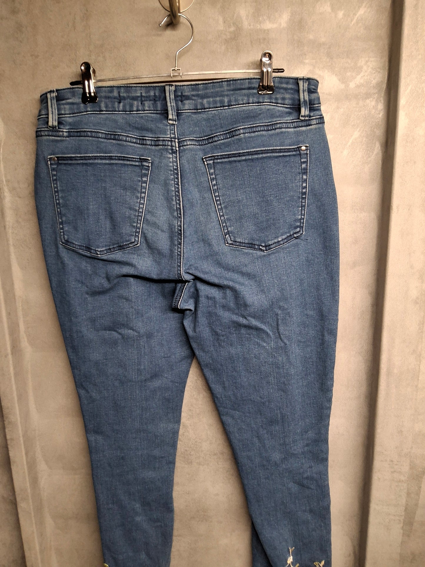 Tu Embroidered Hem High Waisted Skinny Jeans – Size 12 Regular