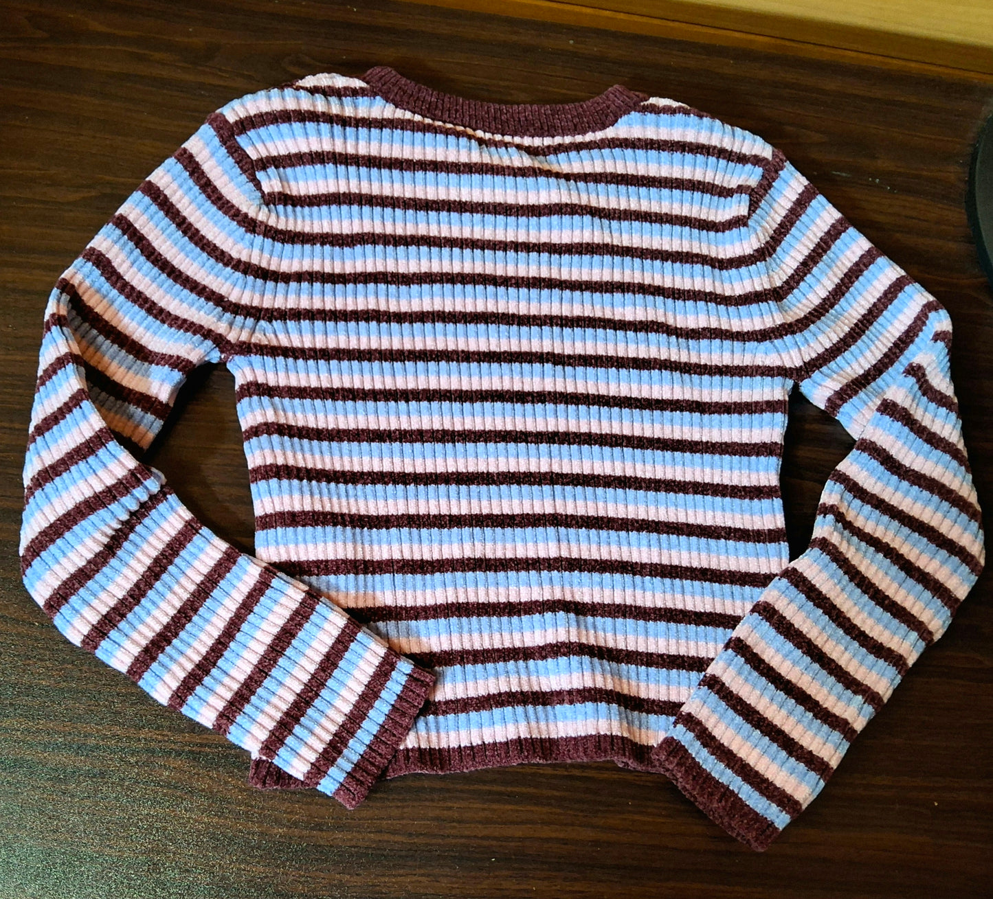 Primark Girls Blue & Pink Stripe Knit Jumper – Age 5–6 Years – 100% Polyester