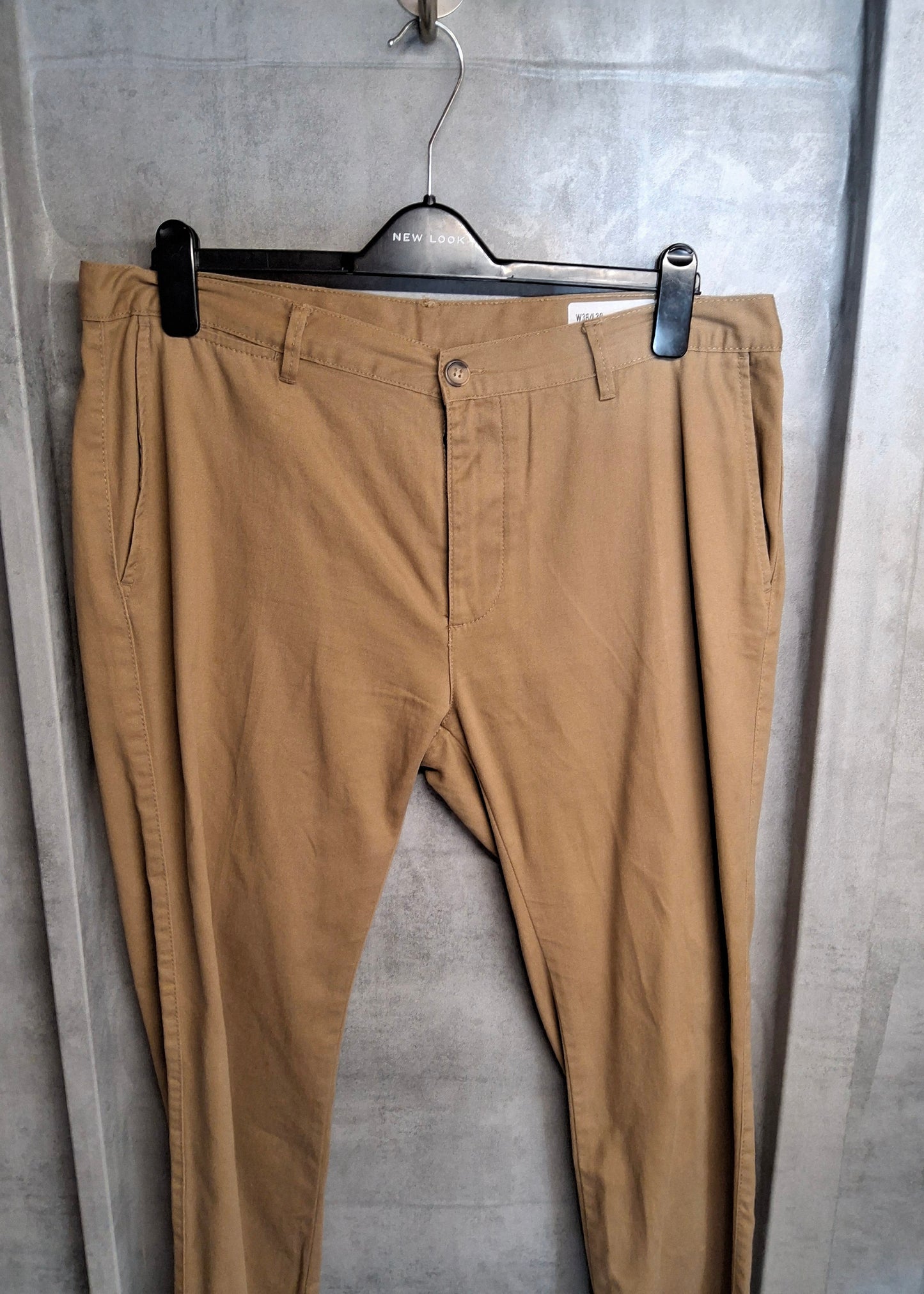 Primark Men’s Beige Chino Trousers – Slim Leg – W36 L30 – 100% Cotton