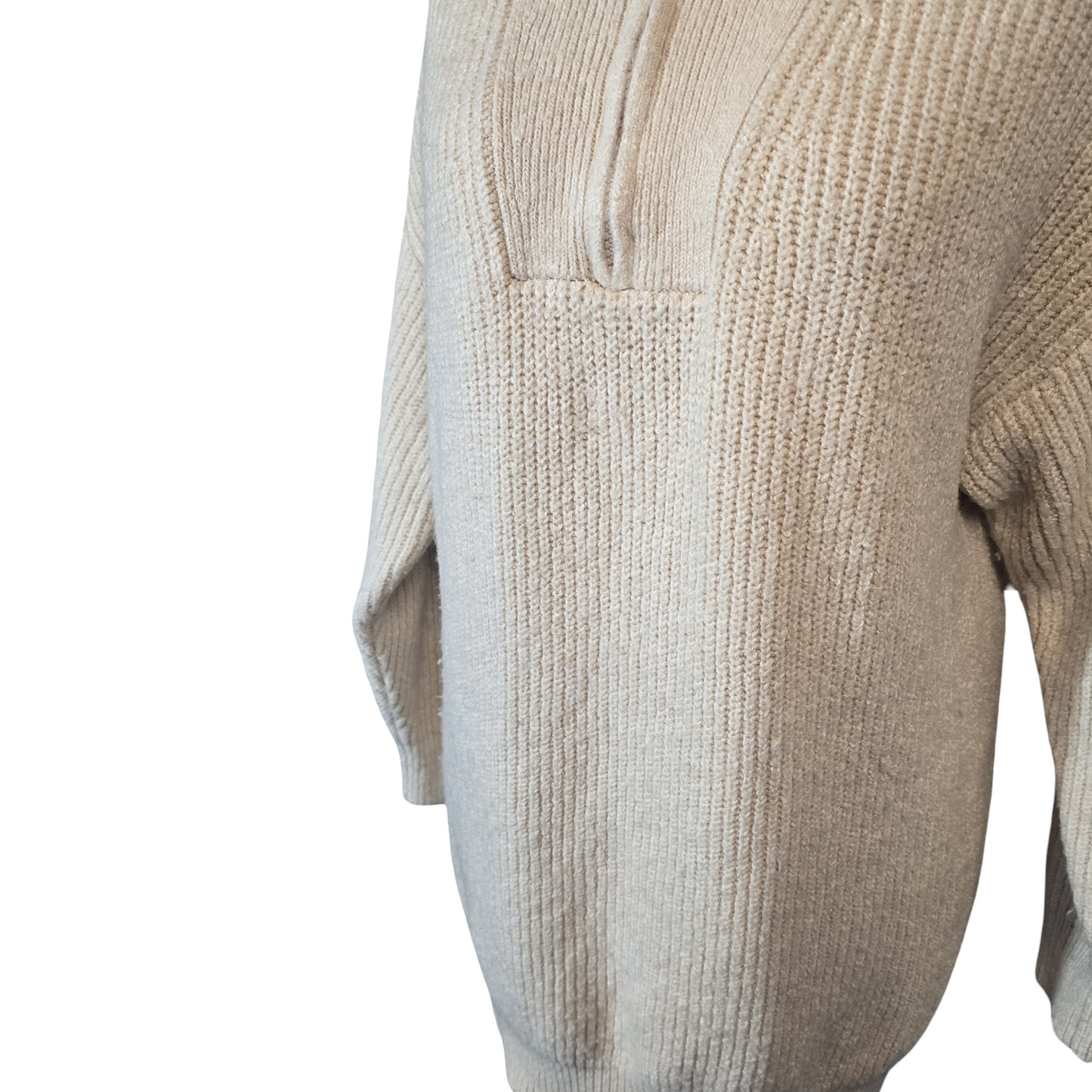 Jack Wills Beige Oversized 1/4 Zip Jumper – Longer Length – Size 10
