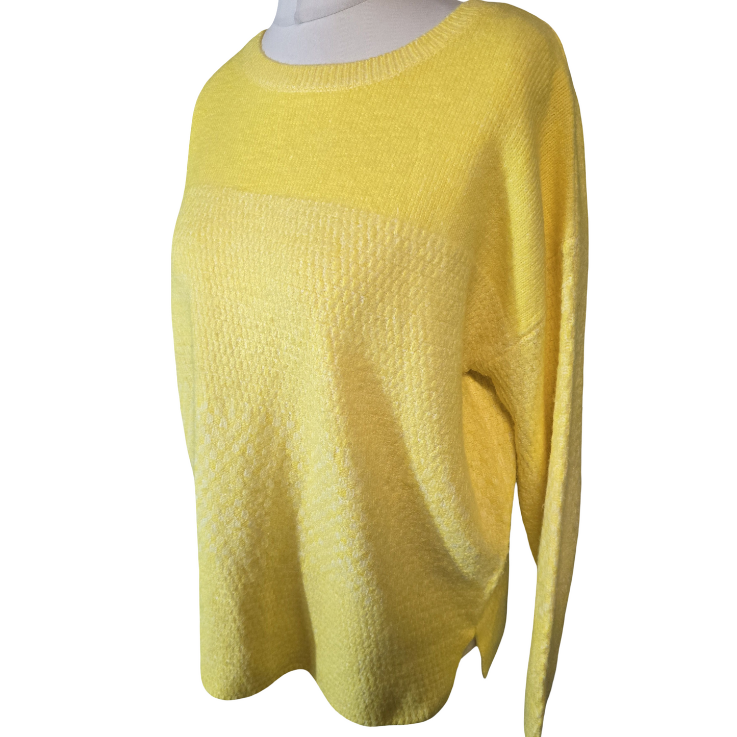 Tu Bright Yellow Relaxed Knit Jumper – Size 14