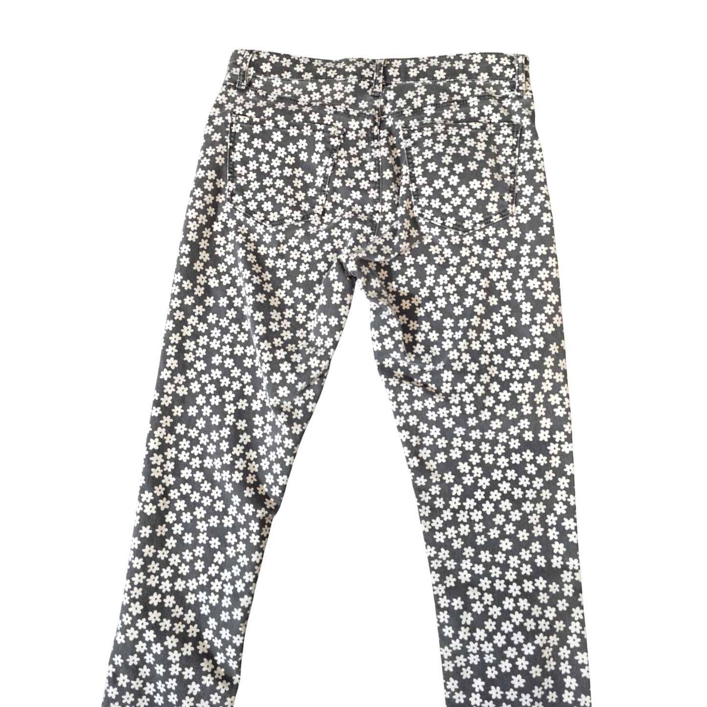 Topshop MOTO Leigh Black & White Floral High-Waisted Skinny Jeans – W28 L30