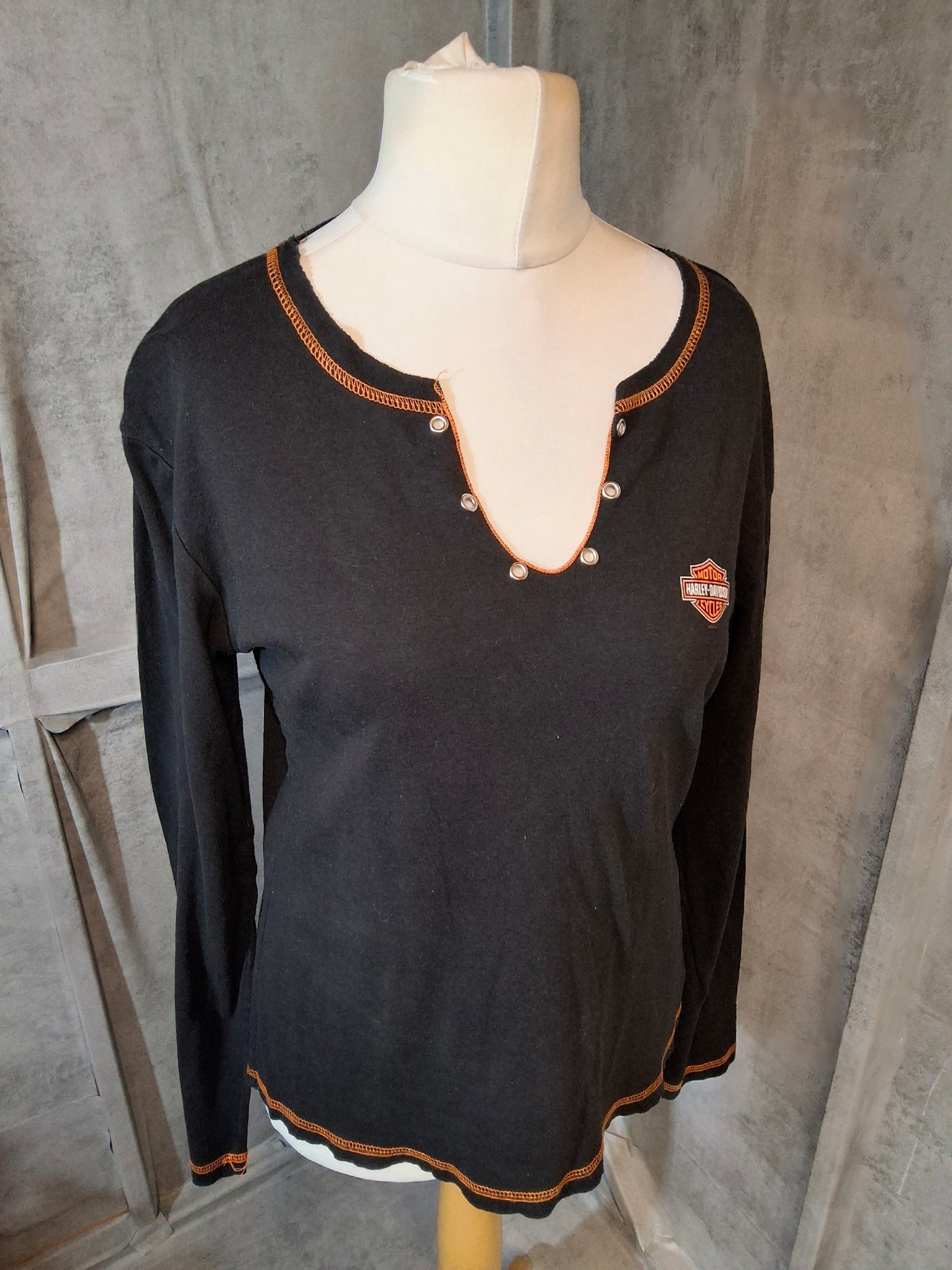 Harley-Davidson Black Long Sleeve T-Shirt – Orlando Florida USA – XL (UK size 12/14)
