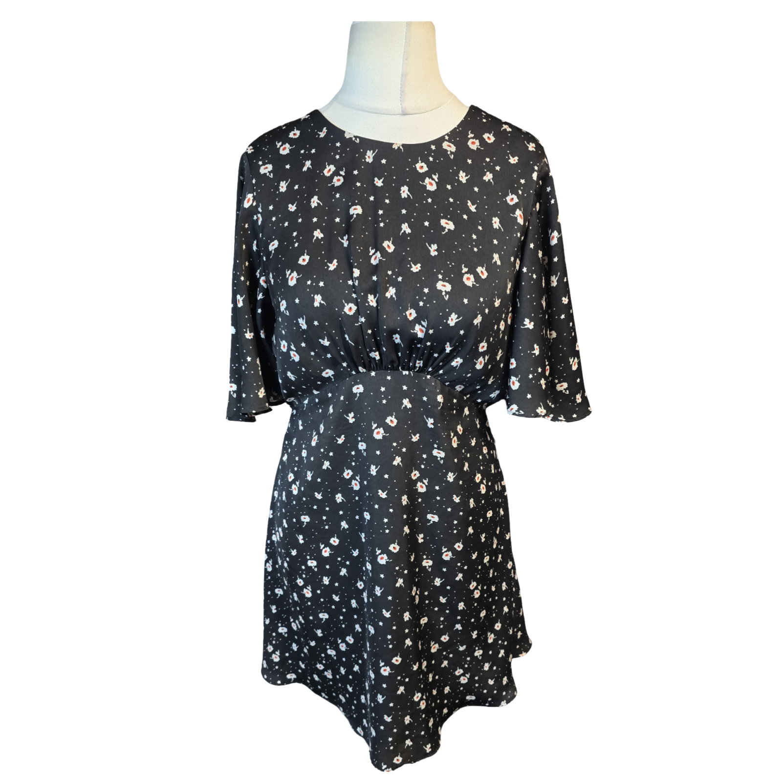 Black Floral Dress Size 12 Weekend Topshop 