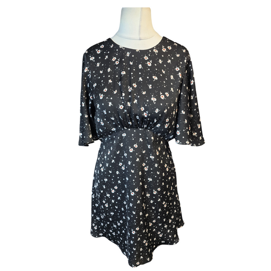 Black Floral Dress Size 12 Weekend Topshop 