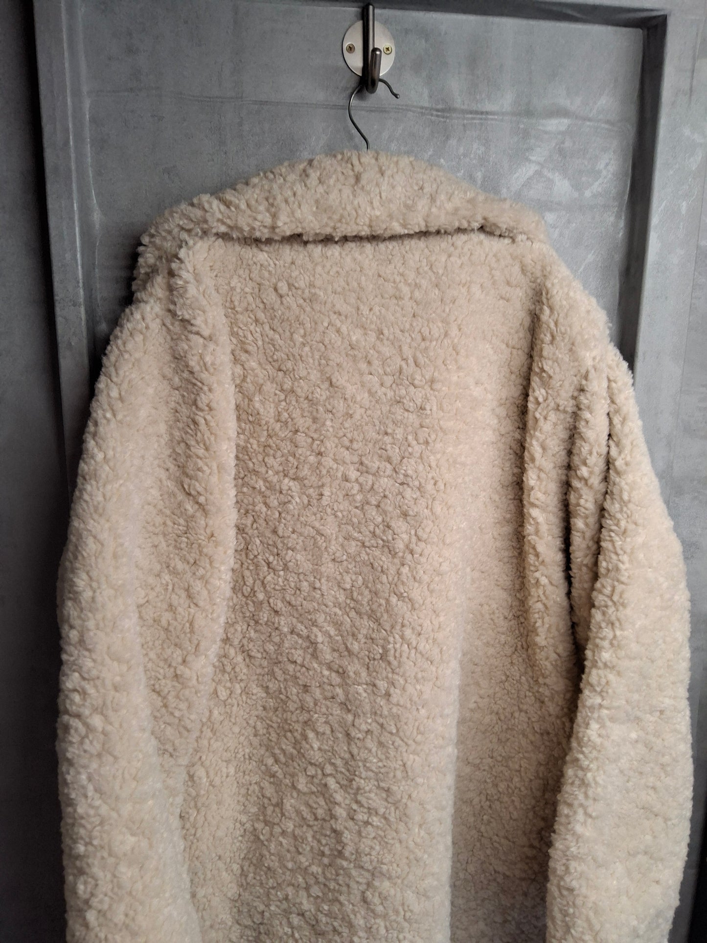 F&F Beige/Cream Teddy Bear Oversized Jacket – Size 16/18 – Cosy Lined