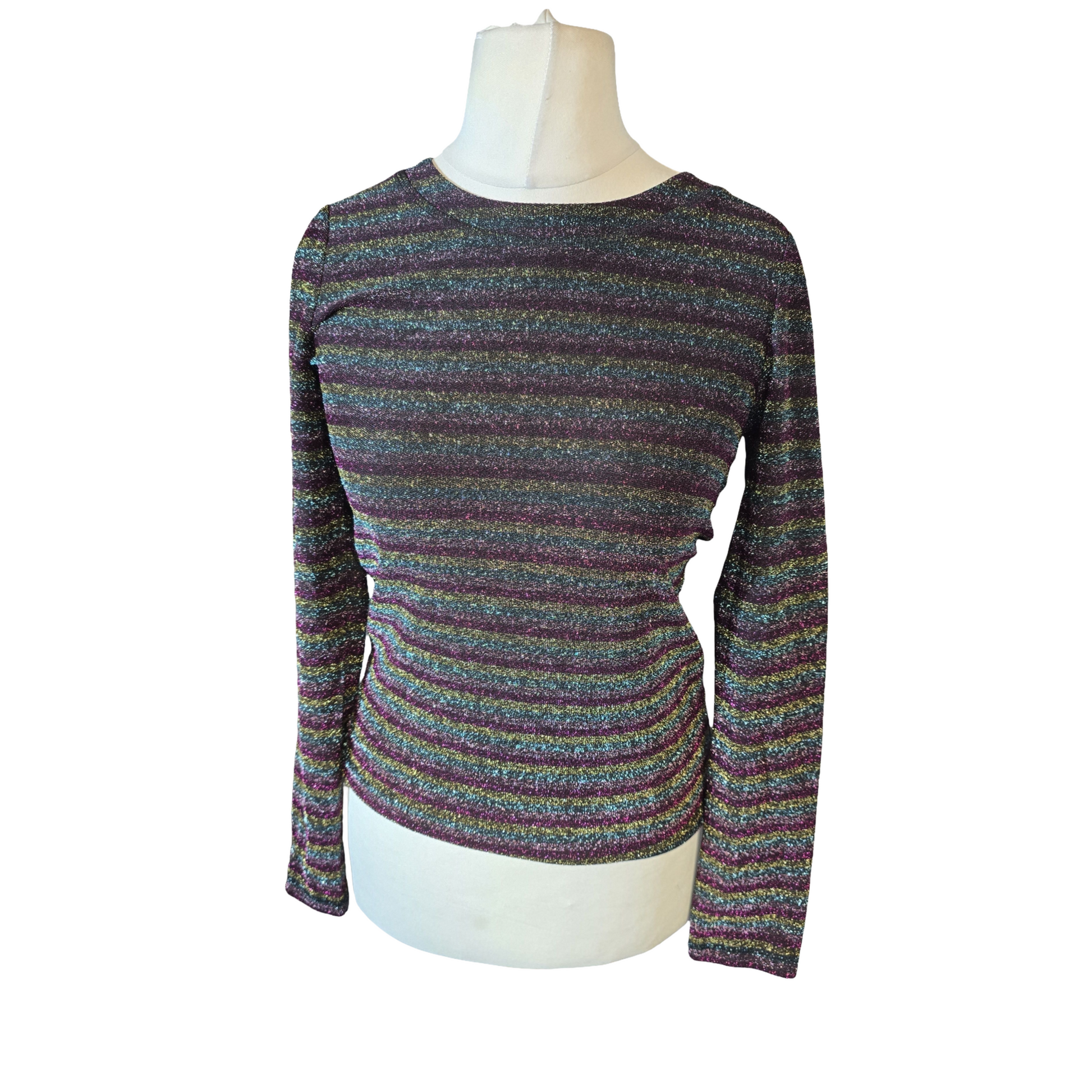 Boden Glitter Stripe Long Sleeve Top – Size 10