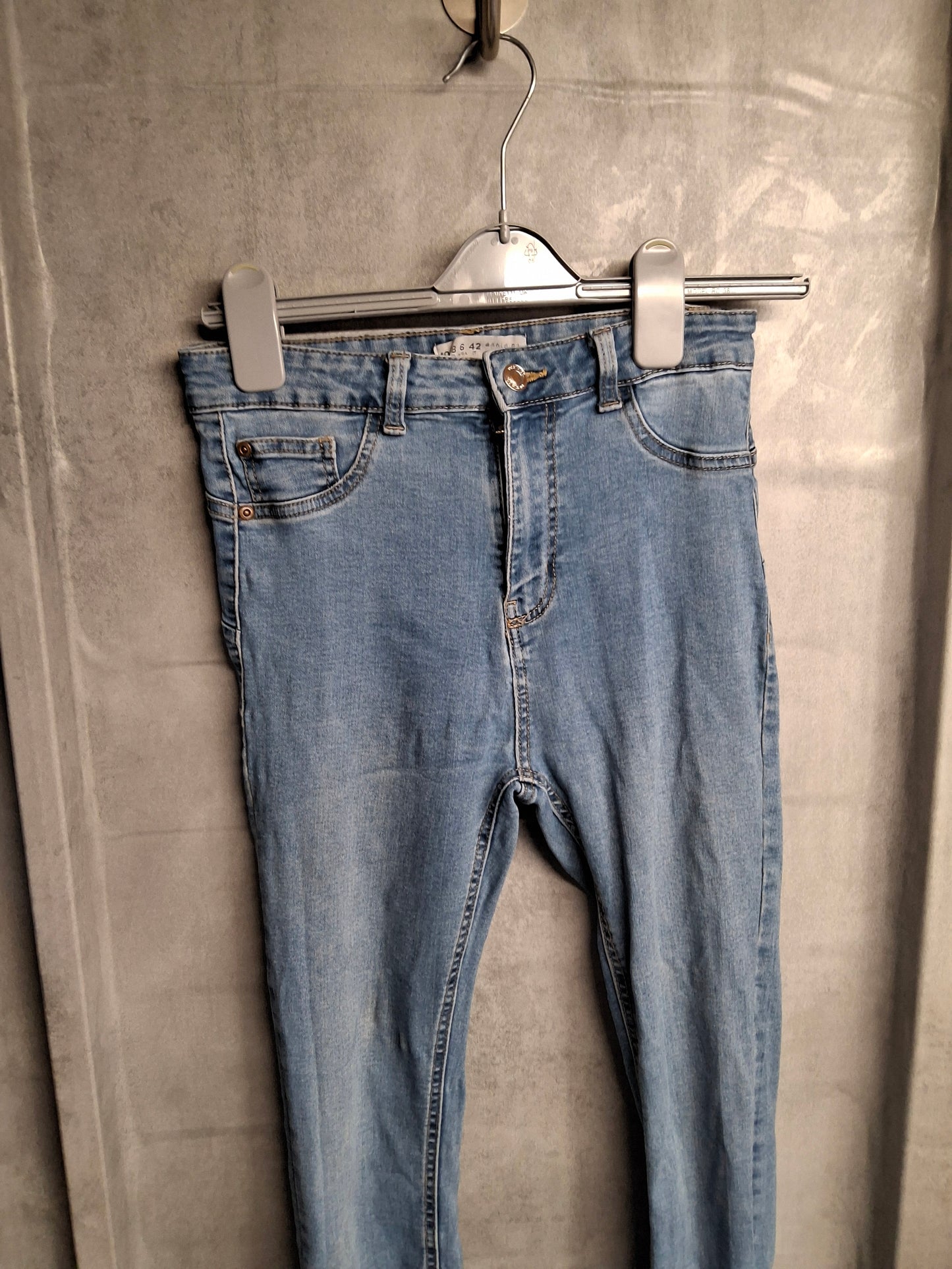 Primark Light Blue High-Waisted Skinny Jeans – Size 10