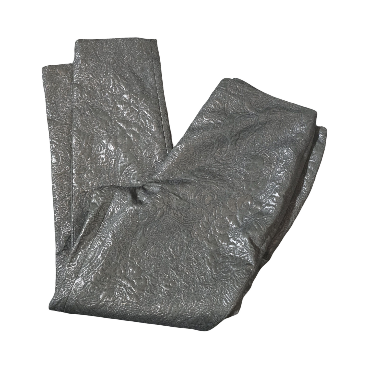 Autograph Black Patterned Slim Leg Trousers – Size 10 – High Waisted Elegance