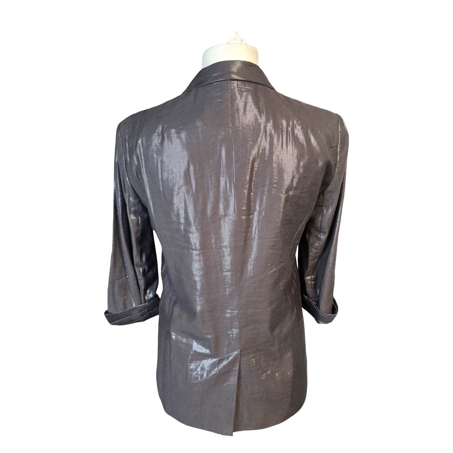 River Island L’Art Copper Brown Shiny Blazer – Size 8 – Late 90s / Early 00s