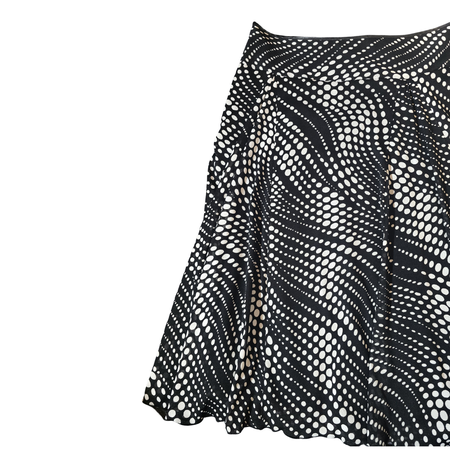 Wallis Black & White Polka Dot Flared Midi Skirt – Size 12