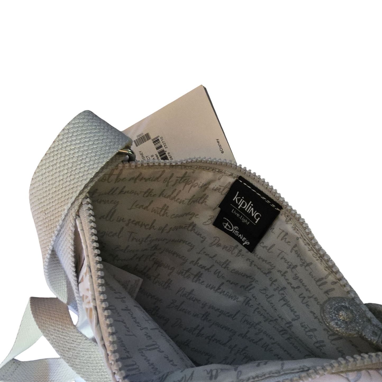 Kipling Frozen 2 Silver Shoulder Bag – Kids, Zip Close, Charm, New with Tags, 9"x7"