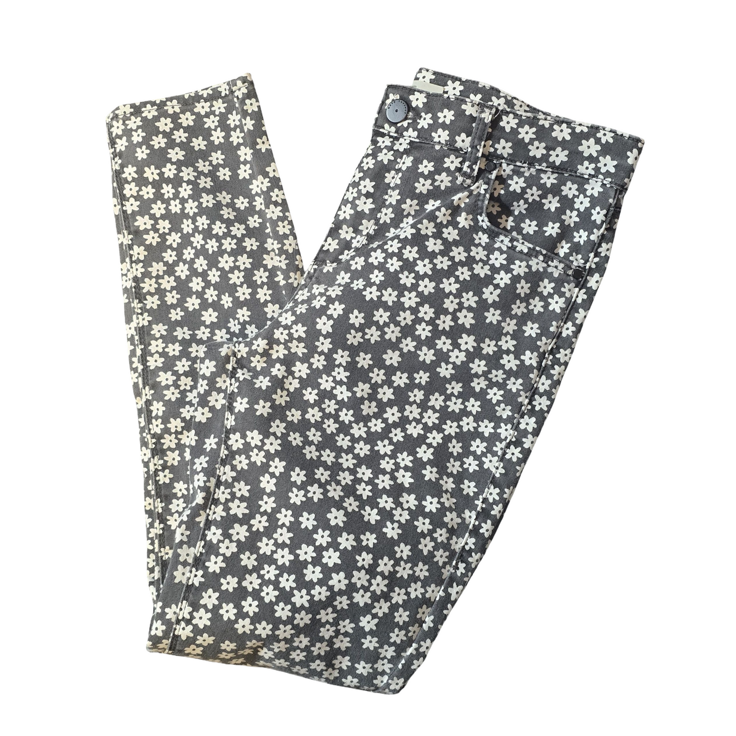 Topshop MOTO Leigh Black & White Floral High-Waisted Skinny Jeans – W28 L30