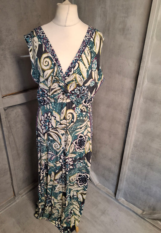 Marks & Spencer Floral & Paisley Twist Front Maxi Dress – Size 18
