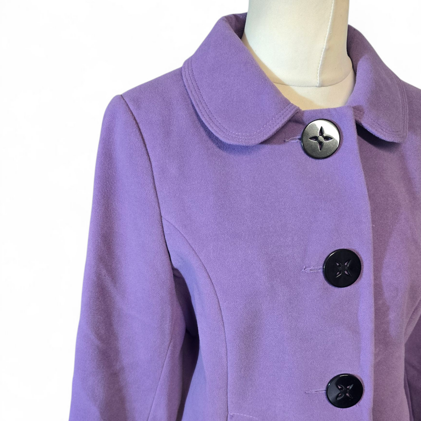 BM Lilac Pea Coat – Size 16 – Button Close & Pockets