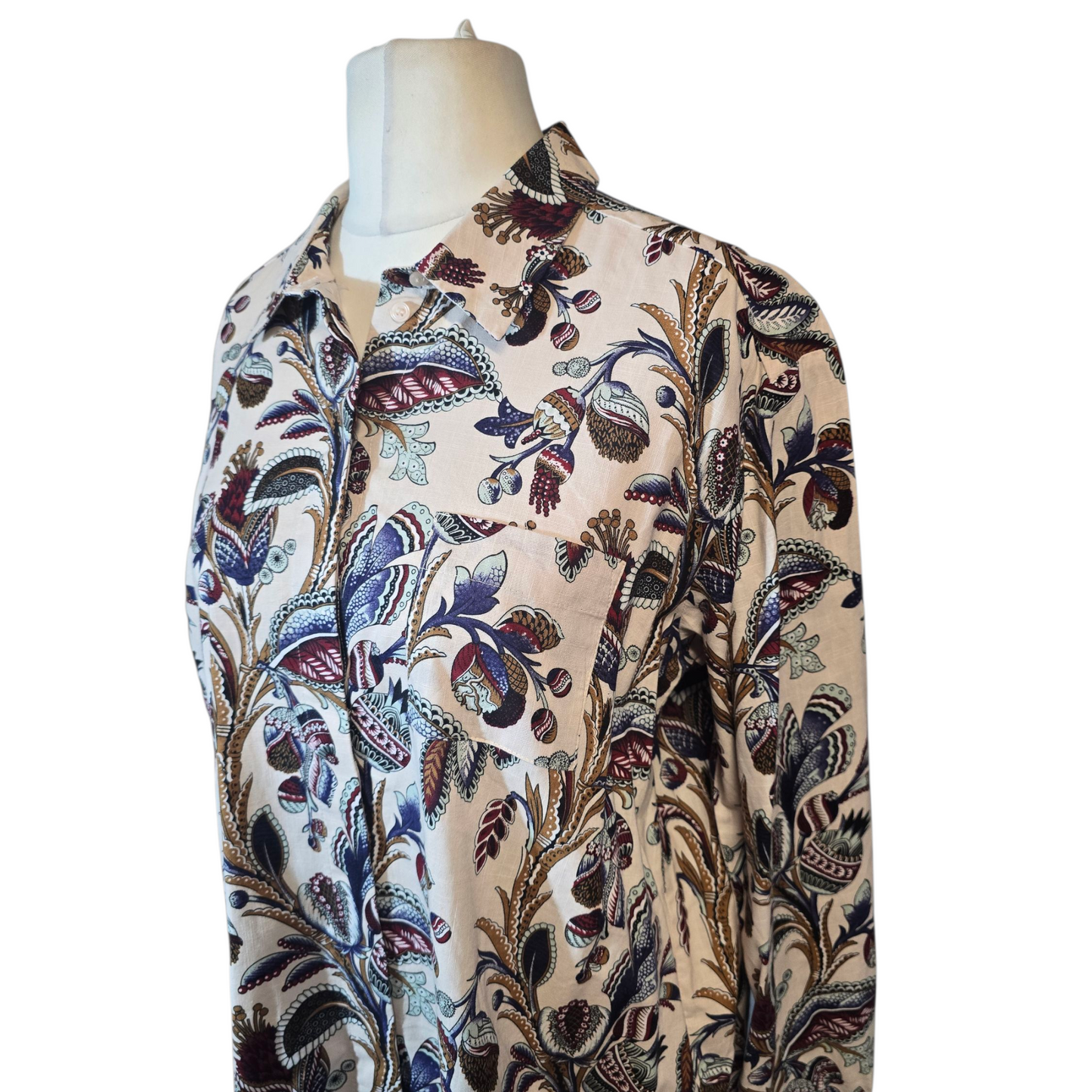 & Other Stories Beige Floral Print Shirt – Multicolour Pattern – Size 10 (EUR 38)