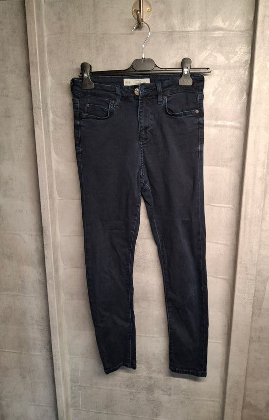 Topshop Moto Jamie Navy Blue Skinny Jeans – High Waist – W28 L30 (UK size 10)