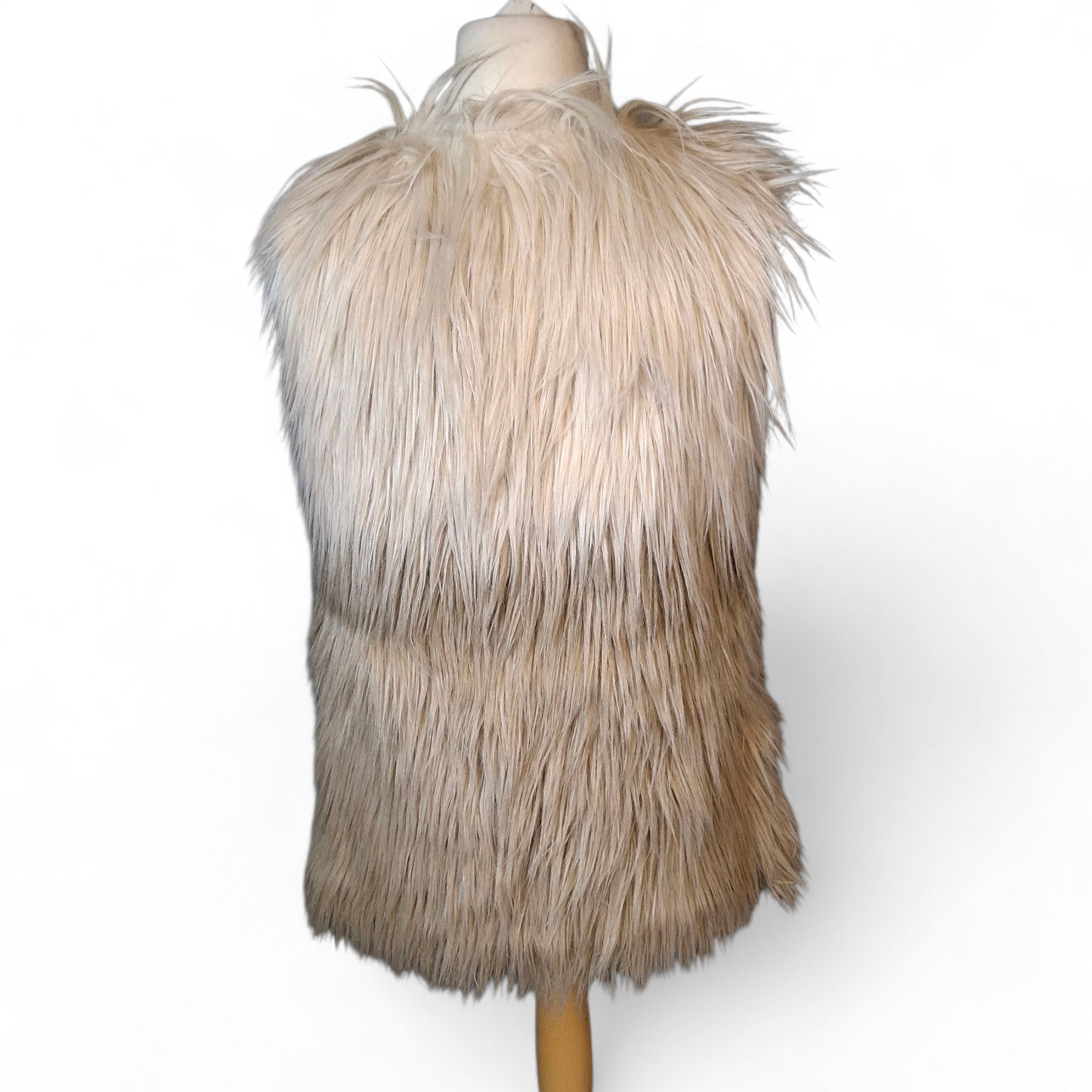 Influence Cream & Beige Faux Fur Gilet – Ombre Design – Size 10