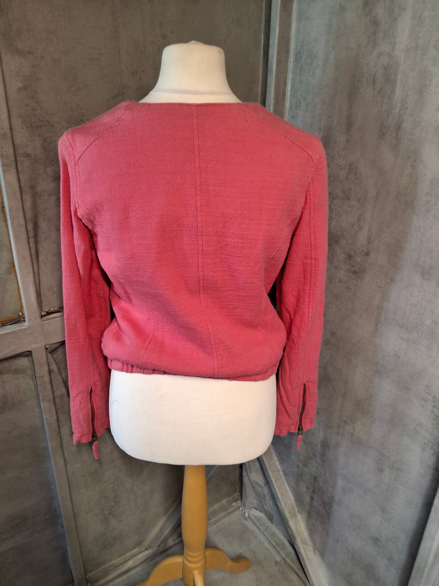 La Redoute Pink Zip-Up Blazer Jacket – Size 14 – Smart Casual Layering