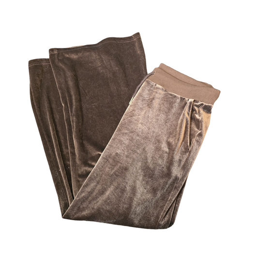 Shein Brown Velvet Flared Trousers – Size XL (UK size 16/18)