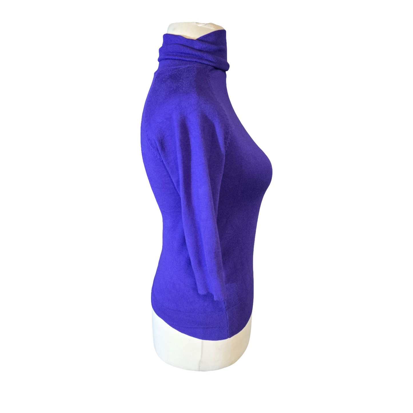 Zara Purple 3/4 Sleeve Turtleneck Lightweight Jumper – Size Small (UK size 8)