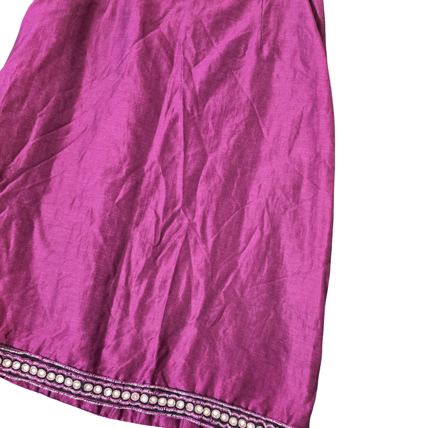 Betty Barclay Deep Purple Vintage Midi Skirt with Beaded Hem – Size 10