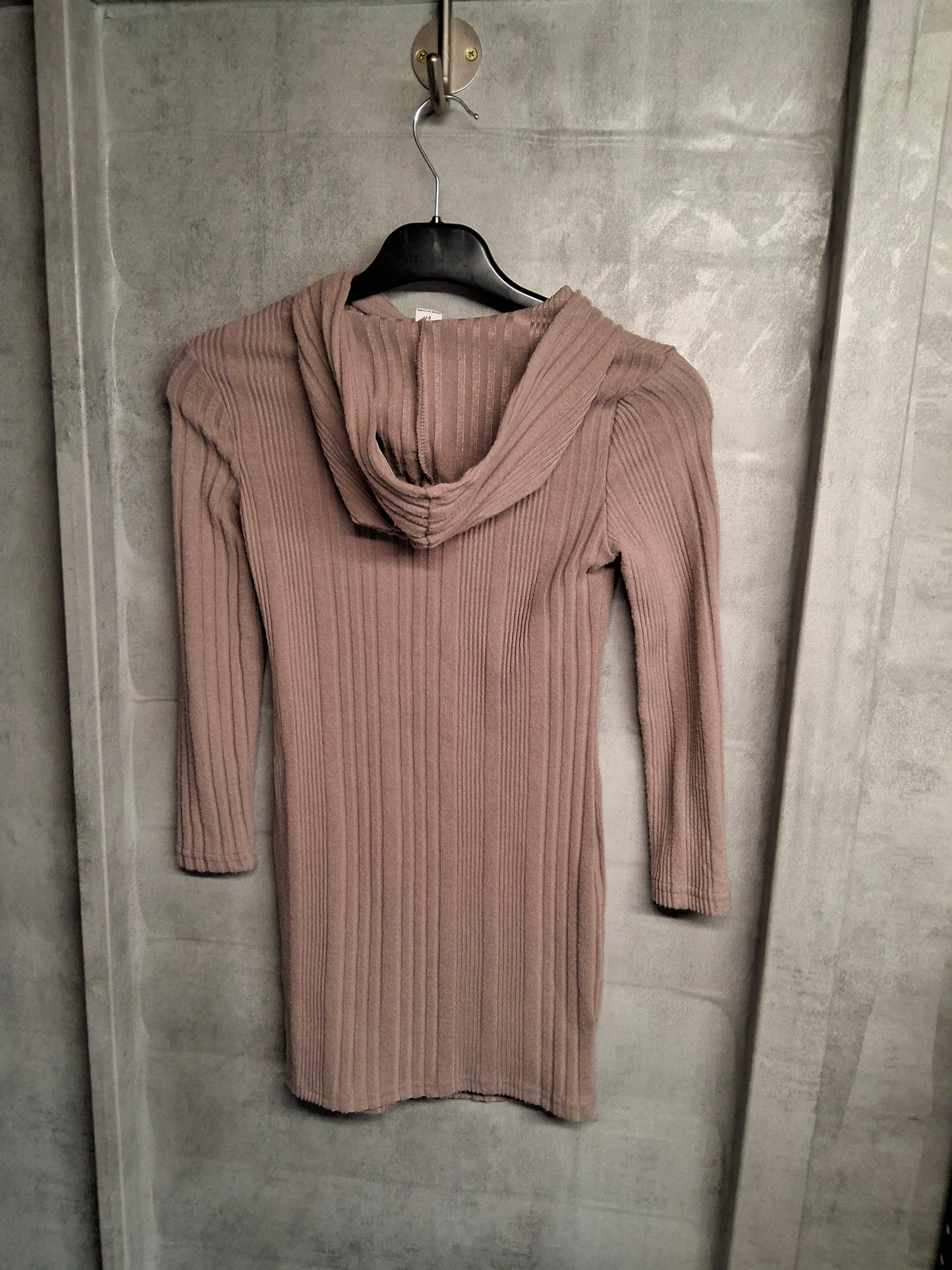 Shein Dusty Pink Knit Jumper Dress with Hood – Girls Age 8 – Cosy Long Sleeve Sweater Dress