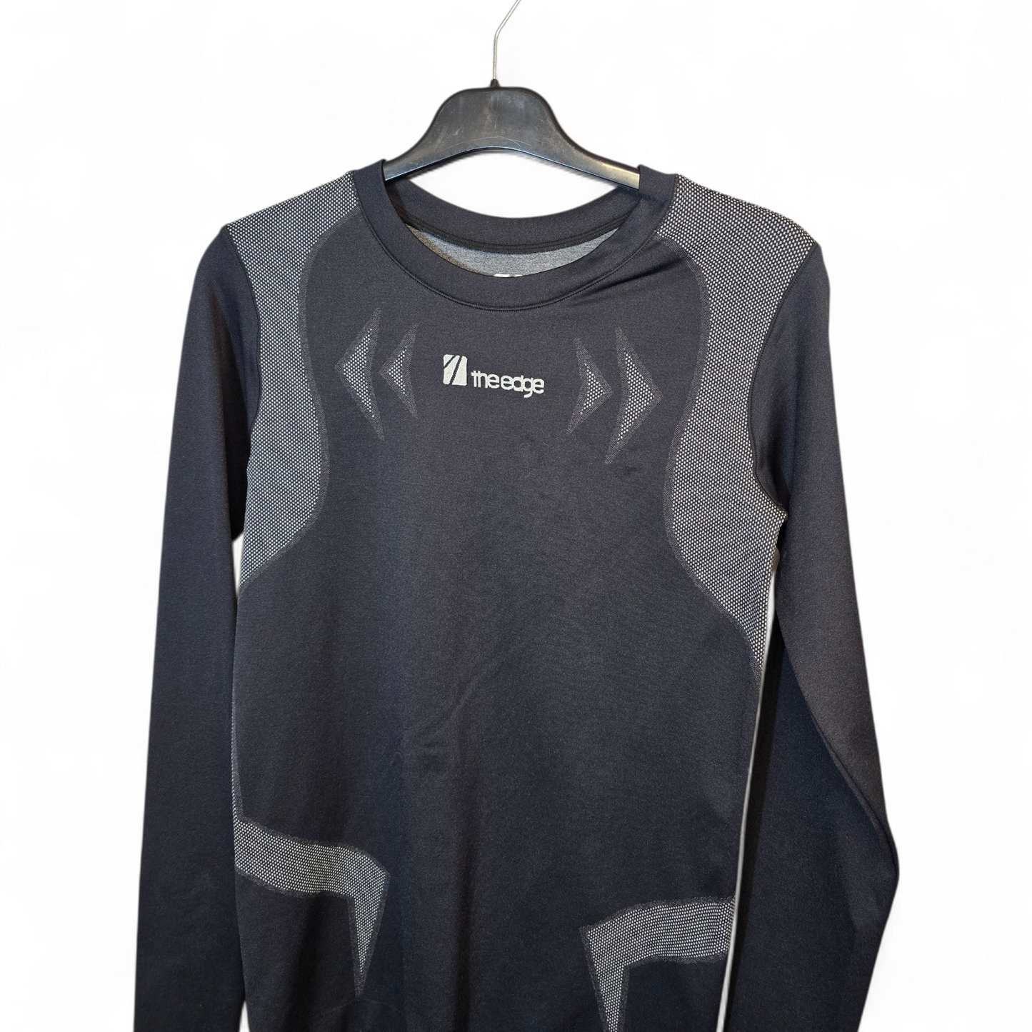 The Edge Men’s Black & Grey Active Bodycon Long Sleeve Top – Size M/L