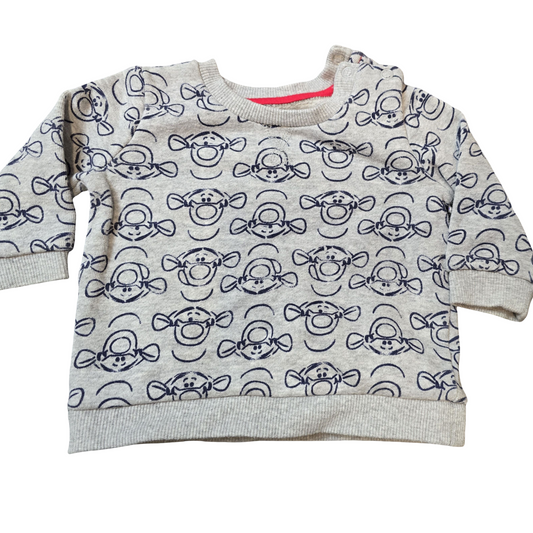 George Boys Grey Jumper – 3–6 Months – Cotton & Polyester