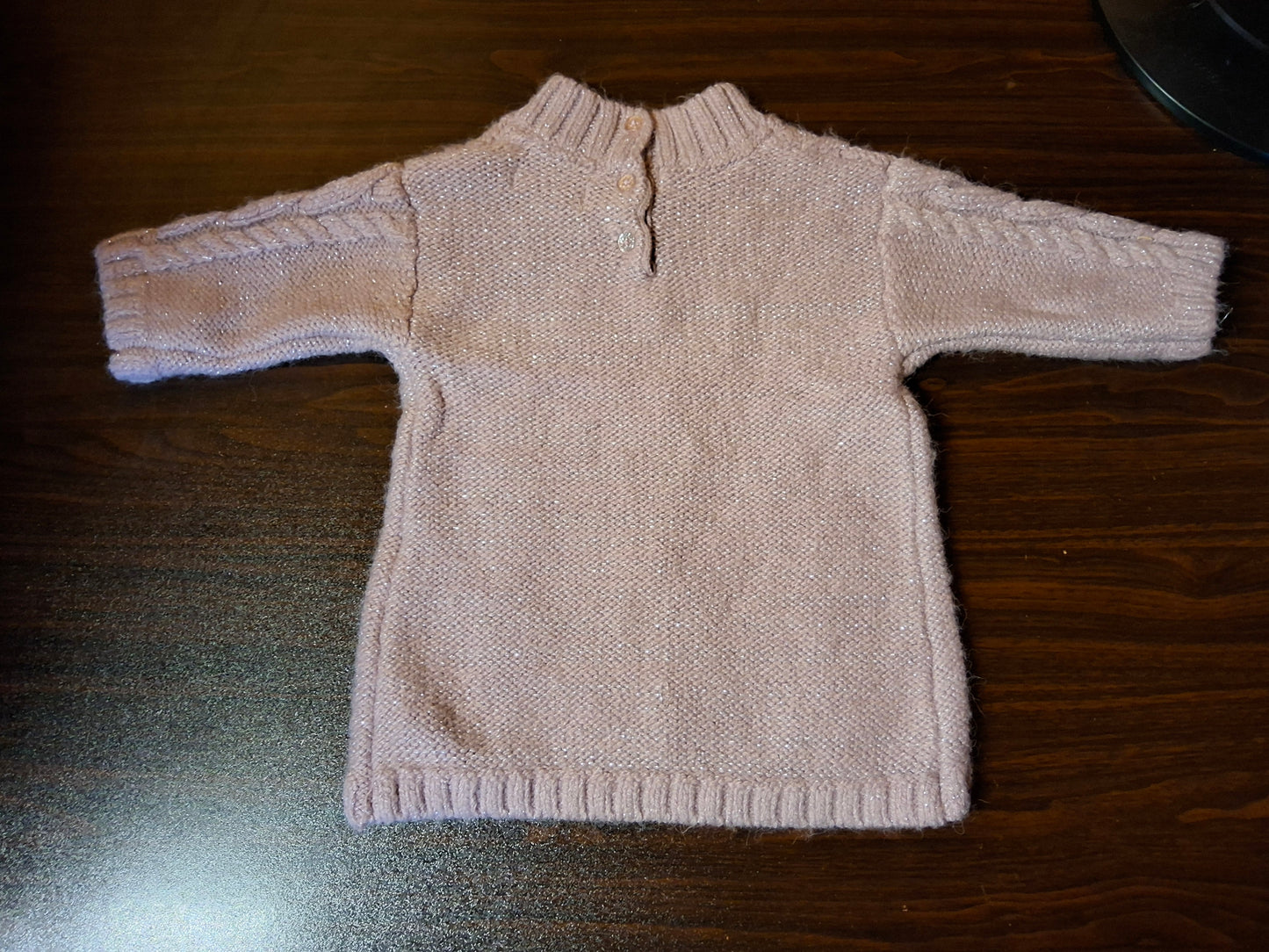 Primark Pink Glitter Jumper Dress – 0–3 Months Girls – Acrylic Blend