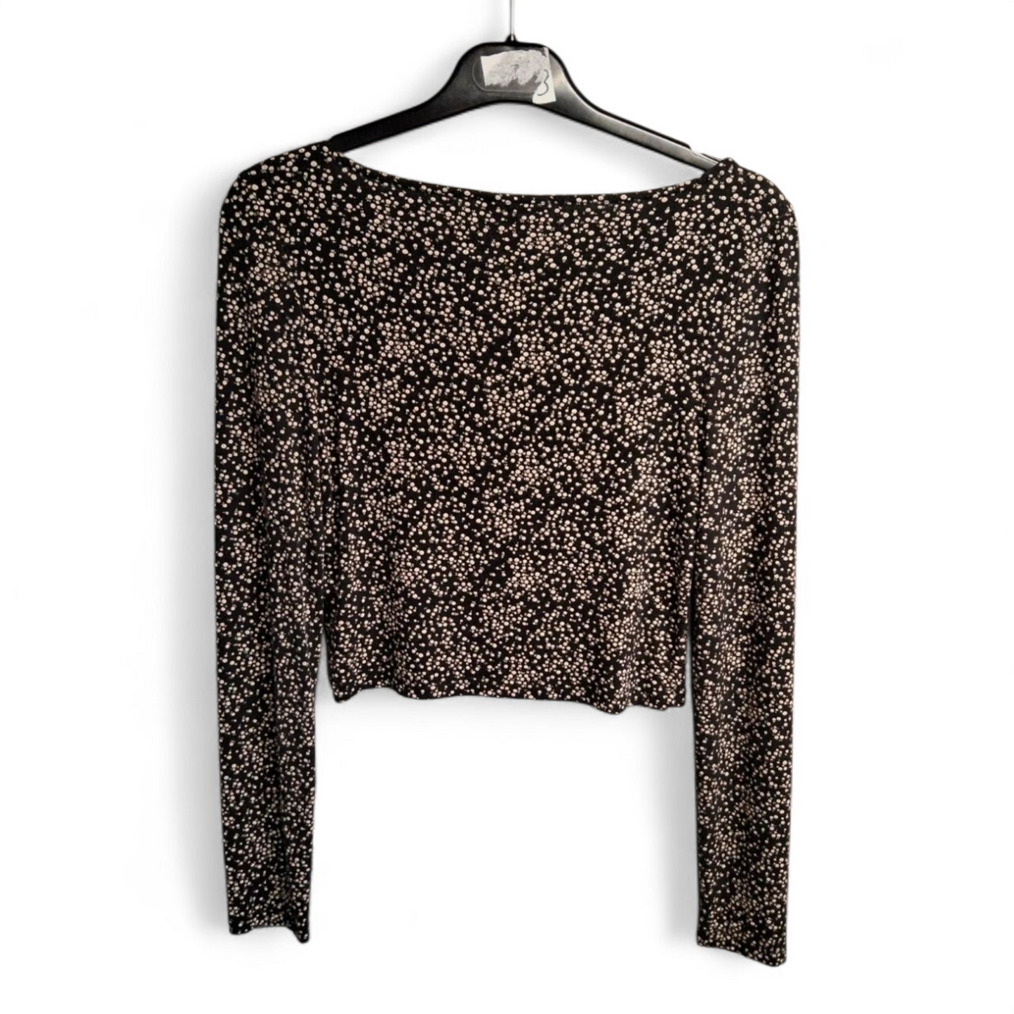 Topshop Long Sleeve Ruched Crop Top size 12