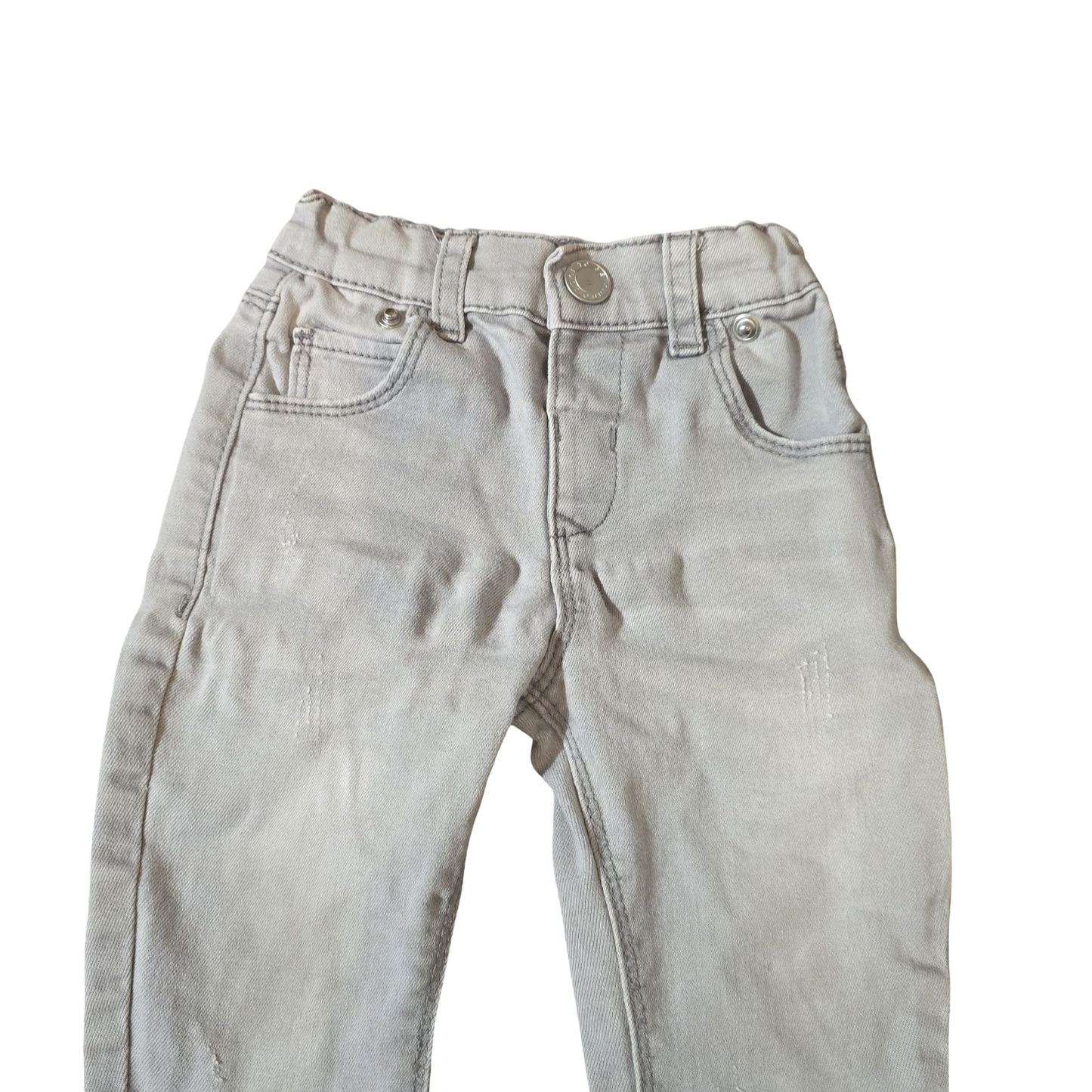 Primark Boys Grey Skinny Jeans – 6–9 Months – Cotton & Polyester