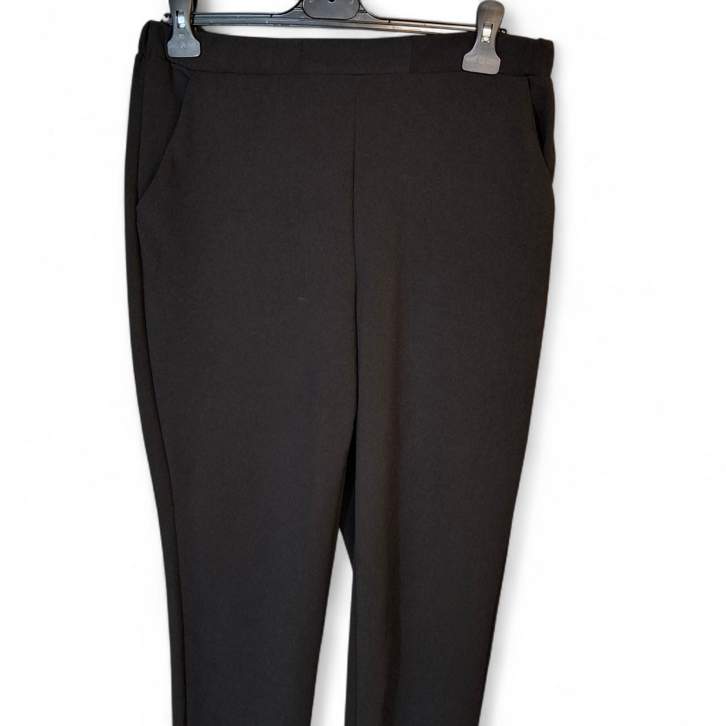 Shein Black Slim Leg Trousers – High Waisted, Size L (UK size 12/14)