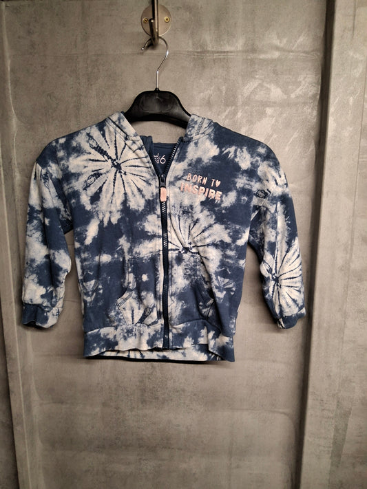 Woolworths Girls Blue & White Tie-Dye Hoodie – Age 6 Years – 100% Cotton
