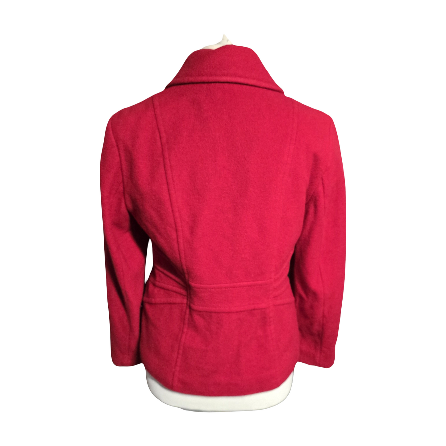 Precis Red Wool-Blend Peacoat – Size 12 (Mid Length)