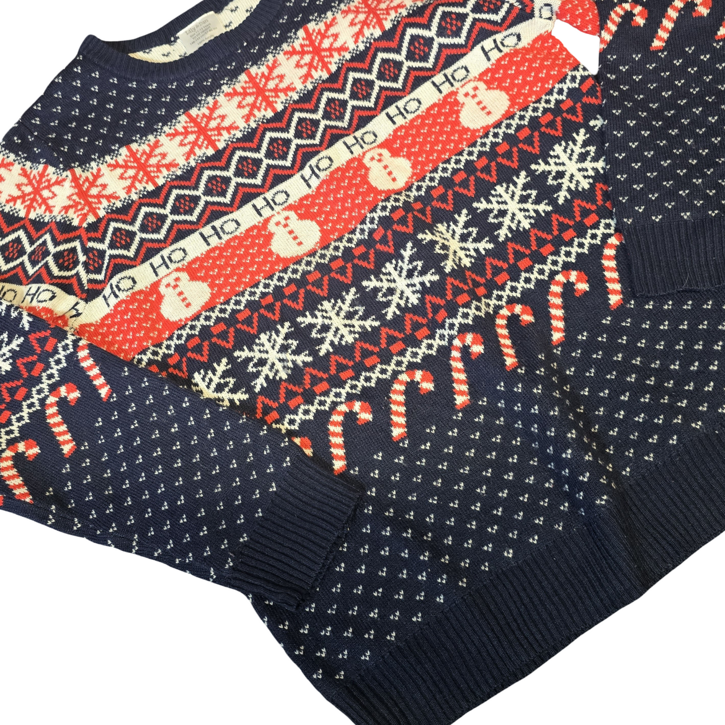 Lily & Dan Boys Navy Red White Xmas Jumper – 11–12yrs – Knitted Acrylic