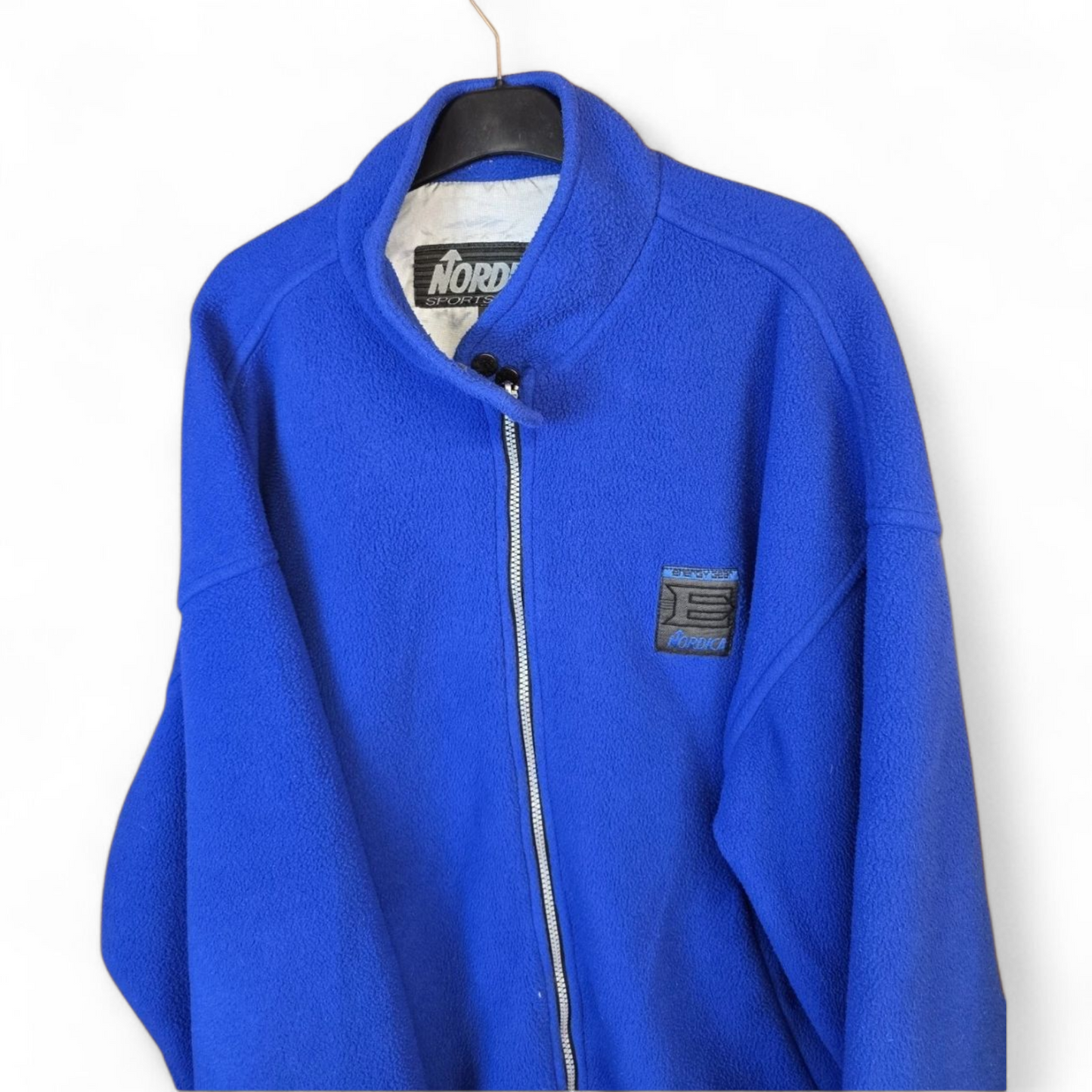 Men's Vintage 90s Nordica Blue Fleece Jacket  S50 Insulated Zip Closure Outdoor