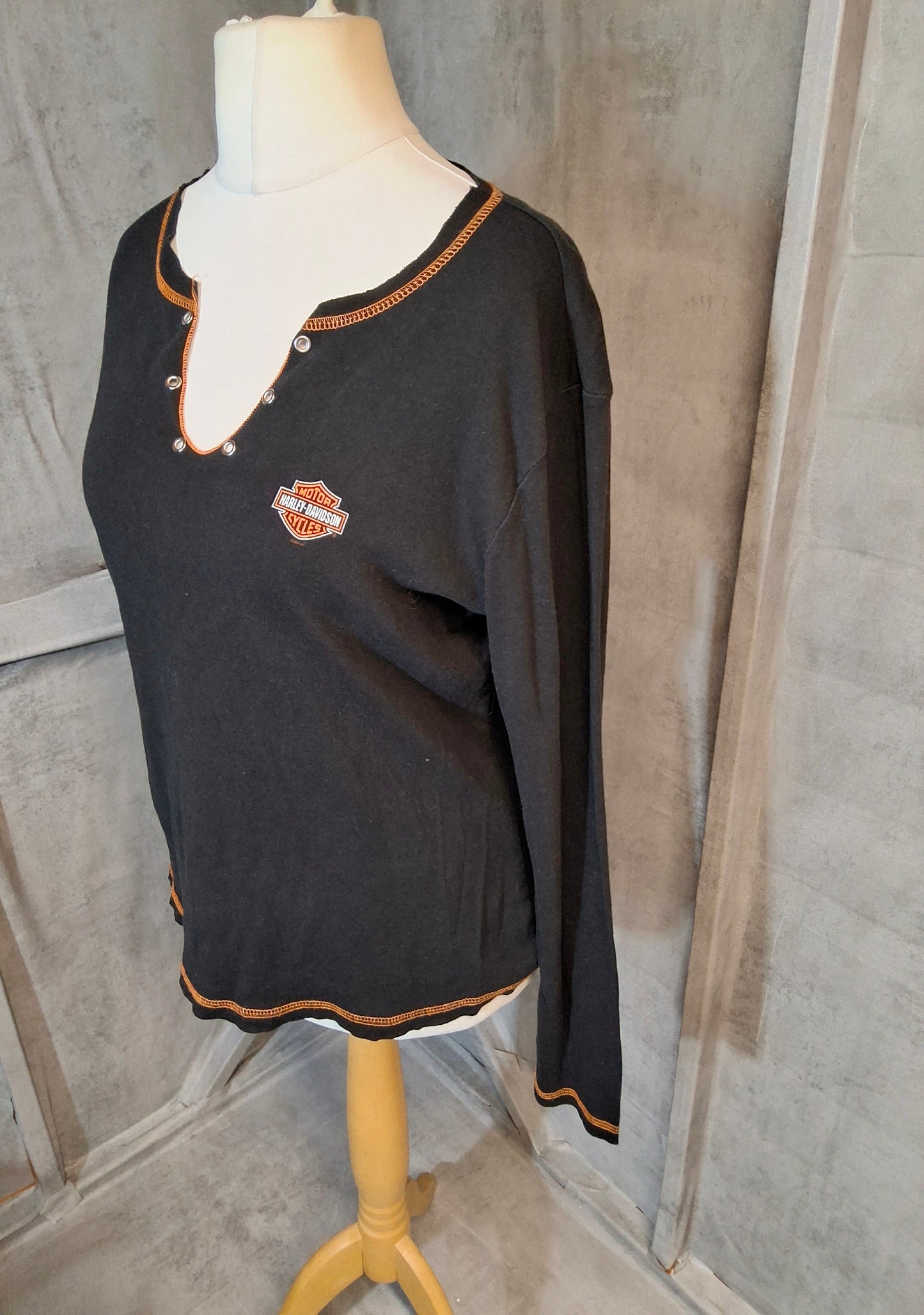 Harley-Davidson Black Long Sleeve T-Shirt – Orlando Florida USA – XL (UK size 12/14)