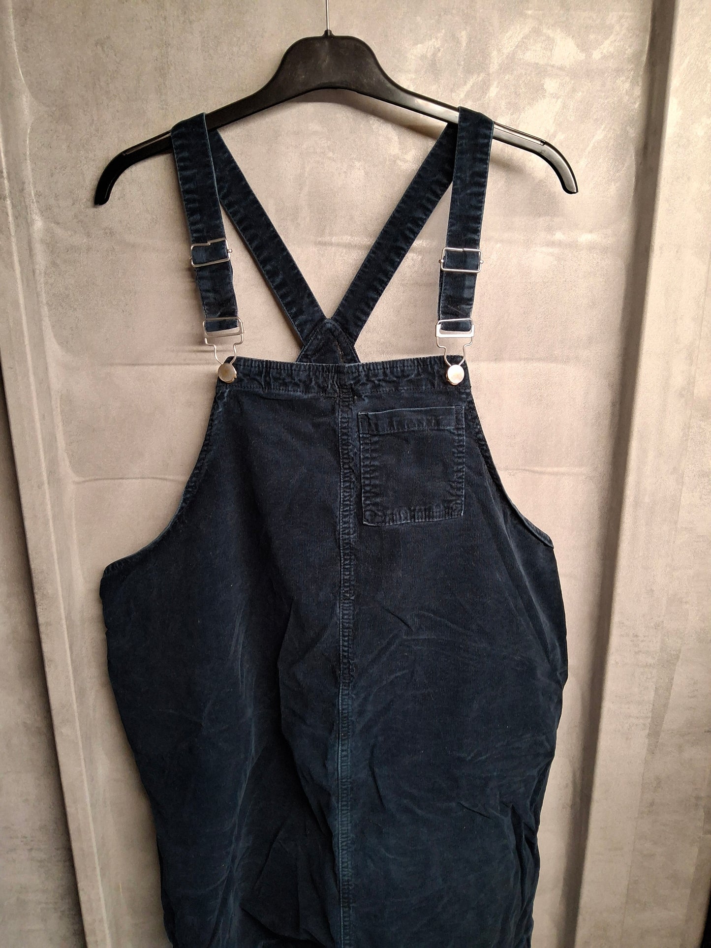 Tu Navy Cord Pinafore Dress – Size 20 – 100% Cotton – Front Pocket – Casual Layering