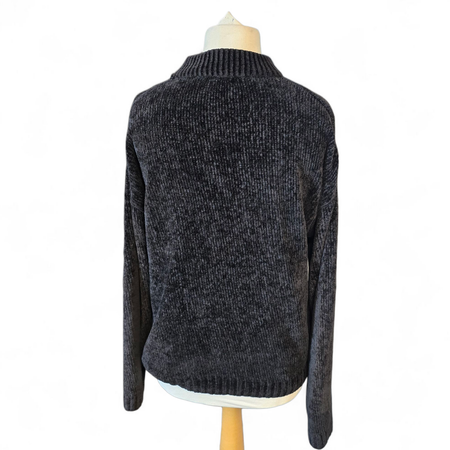 Dorothy Perkins Black Soft-Touch Jumper – Choker Cut-Out Design – Size 10