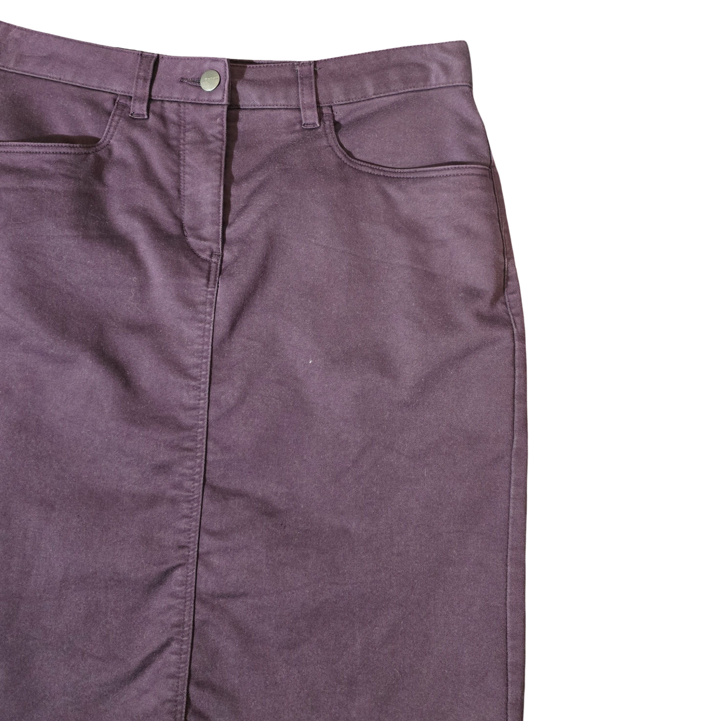 Rohan Purple Denim Skirt – Size 8 – Knee-Length Casual Wardrobe Essential with Pockets