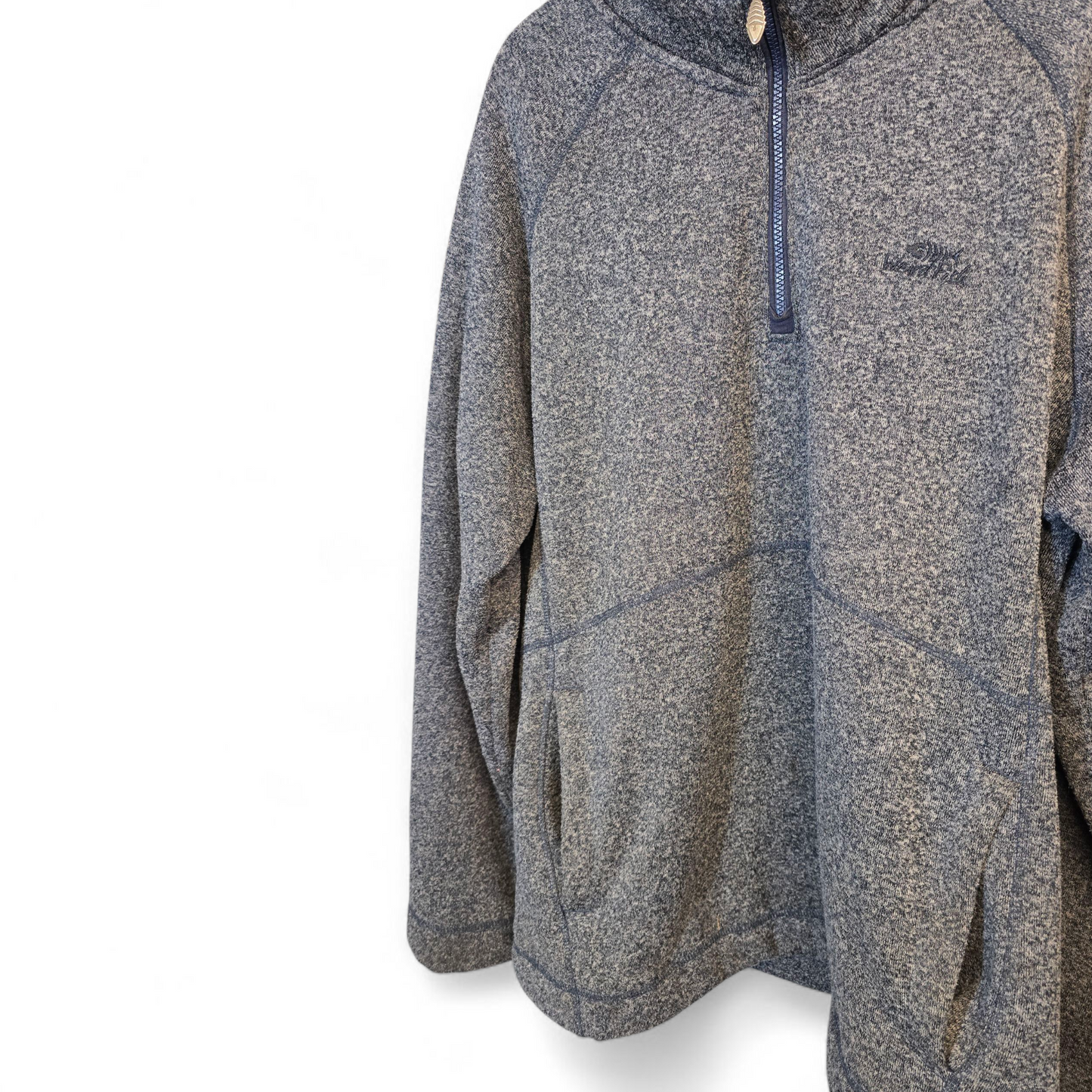 Weird Fish Navy/Grey ¼ Zip Thick Fleece Jumper – Men’s Size XL – Pockets & Logo