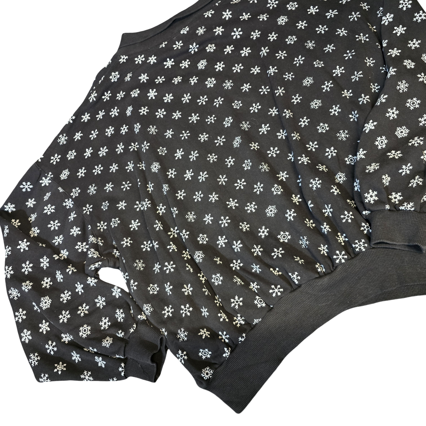 Vintage California Black & White Snowflake Collared Xmas Jumper – Unisex – Relaxed Fit