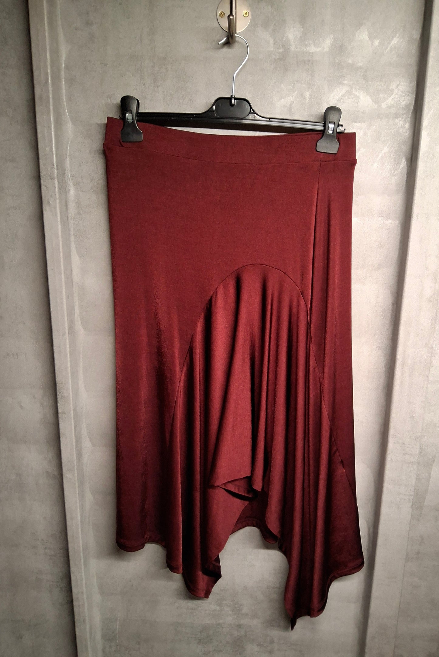 F&F Red Asymmetrical Skirt – Size 12 – Midi/Bodycon Style