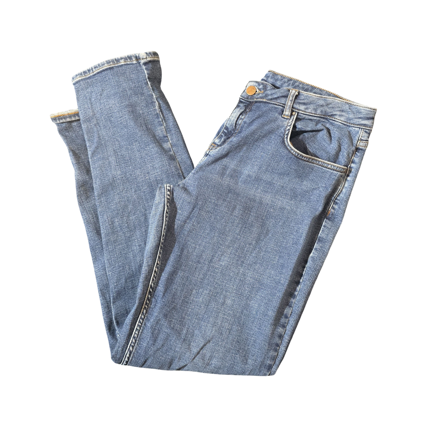 Jigsaw Blue Denim Hampton Slim Boyfriend Jeans – W32 L28 – UK 14 – Cotton & Lyocell